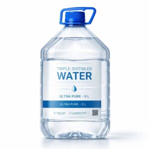 آب مقطر ۵ لیتری زلال، مناسب مصارف پزشکی